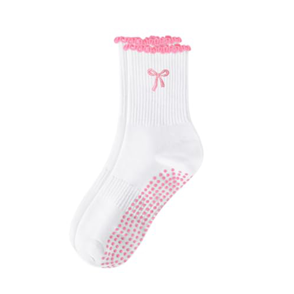Youtube Yoga Pilates - Chaussettes de Pilates antidérapantes en coton,