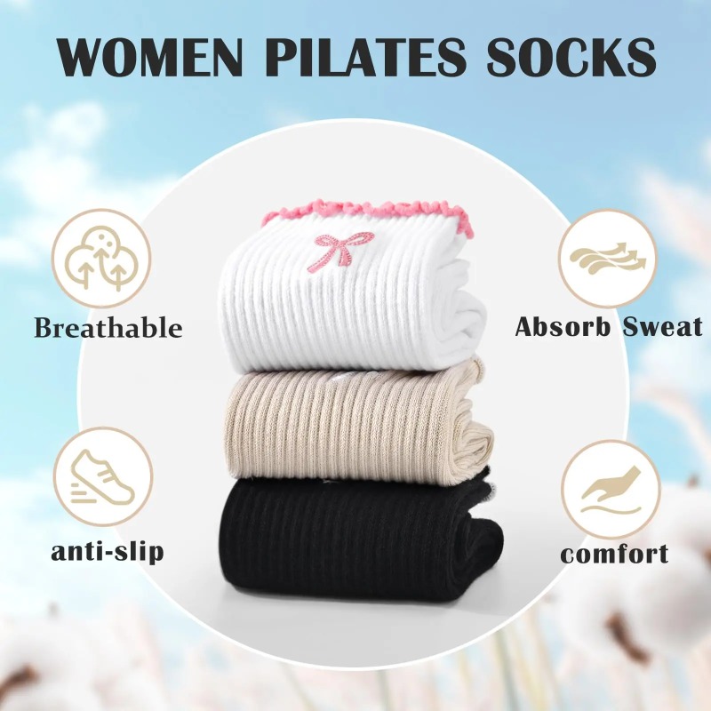 Yoga Pilates Yoga - Chaussettes de yoga professionnelles, chaussettes antidérapantes