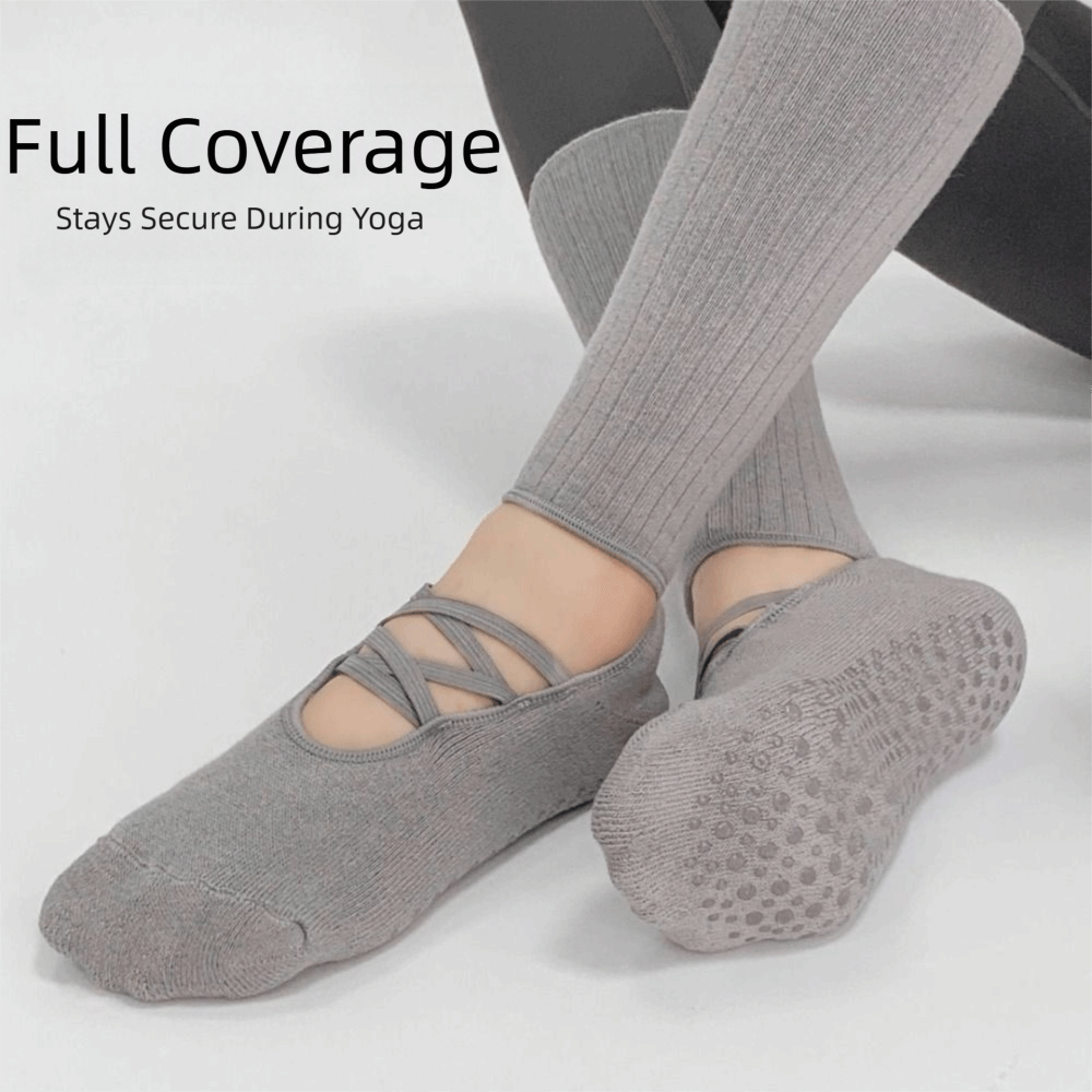 Youtube Yoga Pilates - Chaussettes de Pilates en tissu respirant,