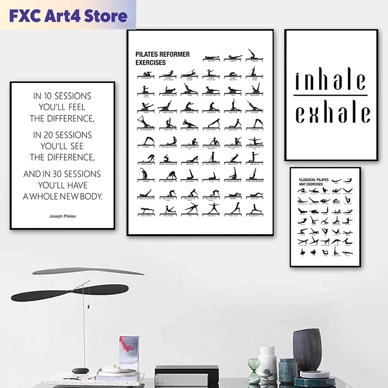 Yoga Pilates Yoga - Affiche de tableau d'entraînement Pilates sans