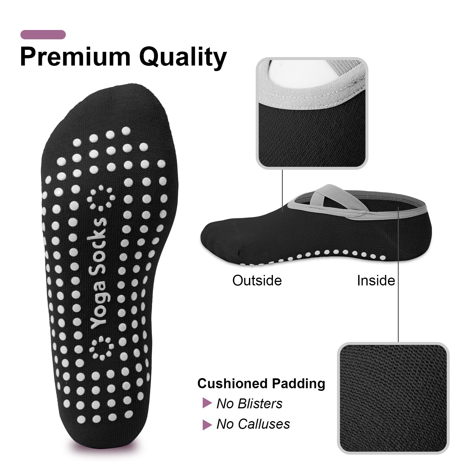 Lot de 4 paires de chaussettes - Pilates Yoga Kit avis et prix
